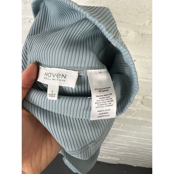 Haven Well Within Women's Balance Rib Knit Leggings Pull-On Blue Size Small - Picture 4 of 5